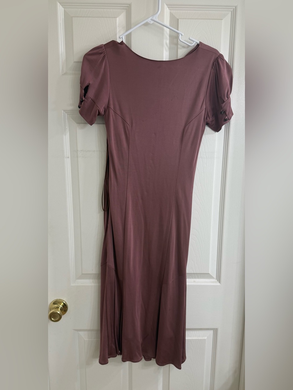 Karen Millen Dusty Mauve 1940s-inspired Button-Front Midi Dress - Picture 2 of 3